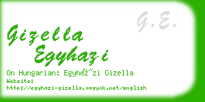 gizella egyhazi business card